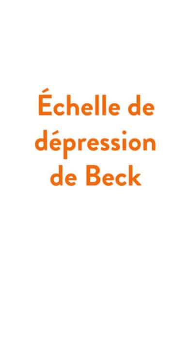 Echelle de dépression Beck 