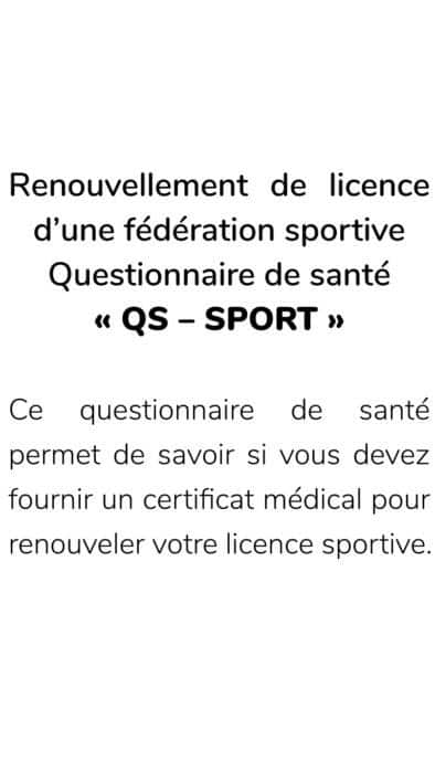 Renouvellement d'une licence sportive 