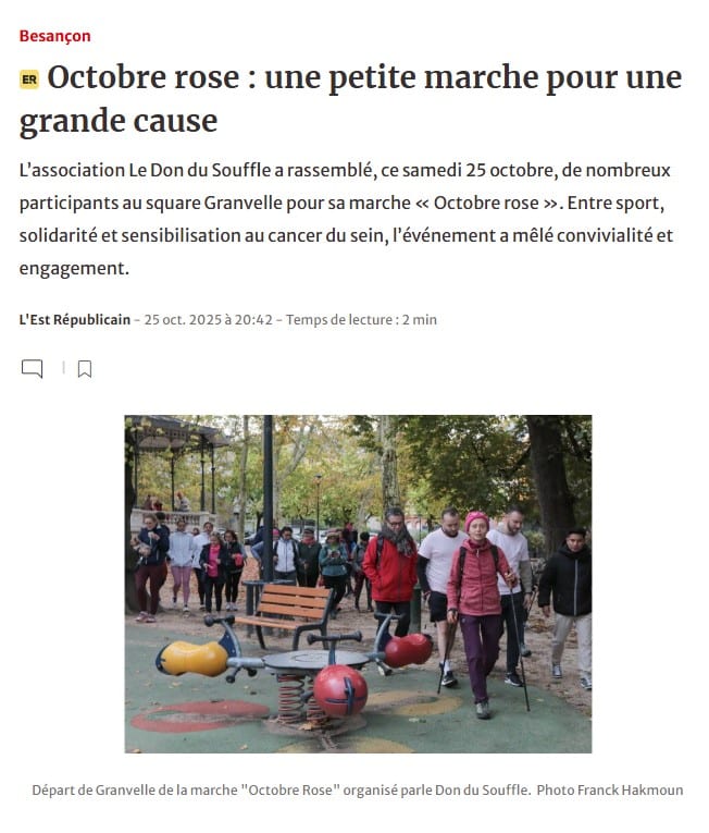 octobre rose - article l'est